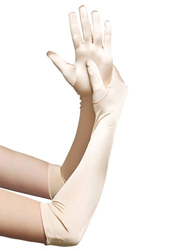 classic long opera satin gloves choose color -champagne