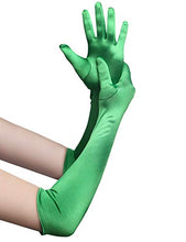 Load image into Gallery viewer, classic long opera satin gloves choose color -green
