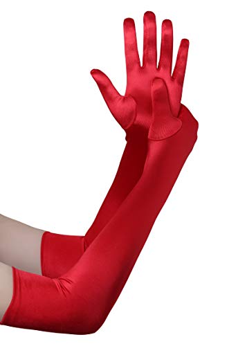 classic long opera satin gloves choose color -red