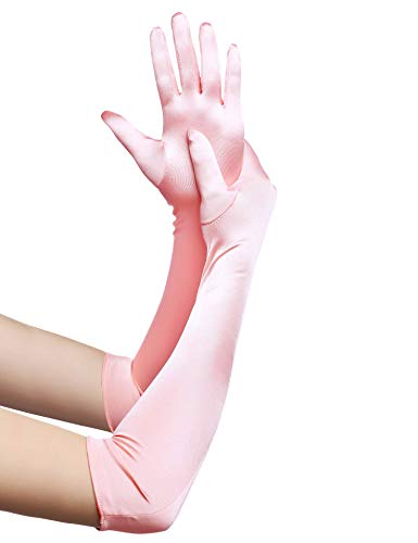 classic long opera satin gloves choose color -pink