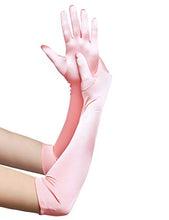 Load image into Gallery viewer, classic long opera satin gloves choose color -pink
