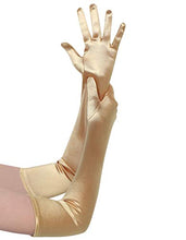 Load image into Gallery viewer, classic long opera satin gloves choose color -gold1
