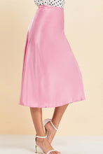 Load image into Gallery viewer, pink satin midi skirt size lg pink / l
