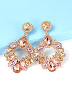 Load image into Gallery viewer, Gatsby Glass Stone Dangle Earrings 1.6&quot; Large
