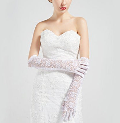 floral lace gloves see style choices long-white