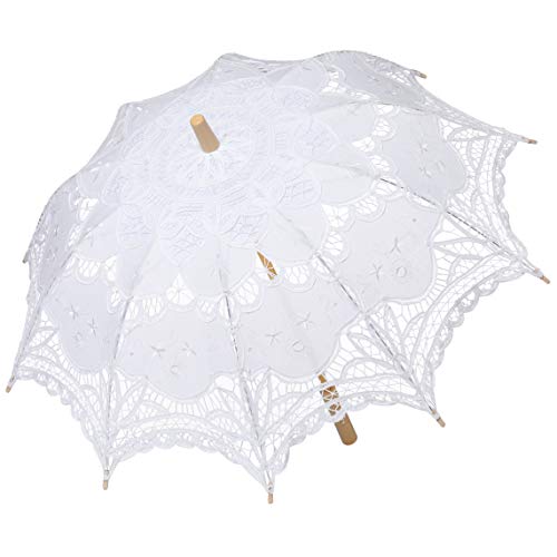 handmade parasol, blk/wht white