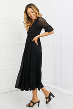 Load image into Gallery viewer, P &amp; Rose Lovely Lace Black Tiered Day Dress
