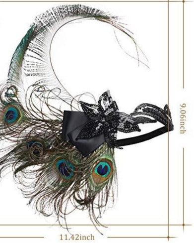 handmade, peacock feather headband, see more style-4 grn
