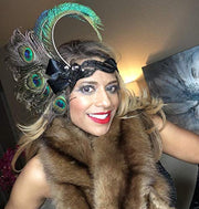 handmade, peacock feather headband, see more