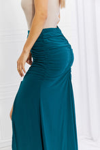 Load image into Gallery viewer, White Birch Ruched-Bum Maxi Skirt in Teal
