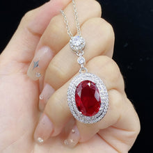 Load image into Gallery viewer, Silver-Plated Zircon Pendant Necklace
