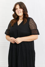 Load image into Gallery viewer, P &amp; Rose Lovely Lace Black Tiered Day Dress
