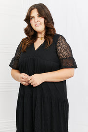 P & Rose Lovely Lace Black Tiered Day Dress USA 🇺🇸 SM/MED/3XL Remaining
