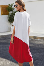 Load image into Gallery viewer, Colorblock Casual Midi Day Dress Women&#39;s Apparel Casual Affordable
