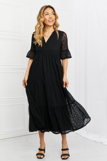 P & Rose Lovely Lace Black Tiered Day Dress USA 🇺🇸 SM/MED/3XL Remaining