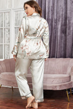 Load image into Gallery viewer, Floral Belted Robe &amp; Pants 2PC Satin Pajama Set
