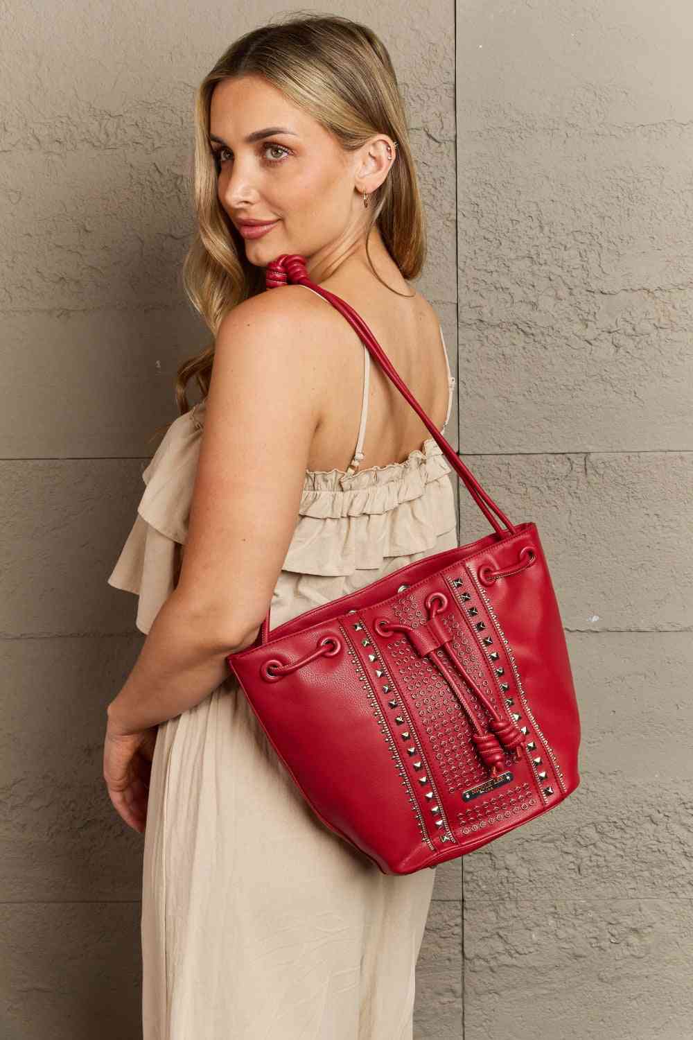 Nicole Lee USA Amy Studded Bucket Bag Women's Accessories Handbags SEE COLORS!