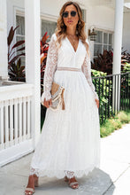 Load image into Gallery viewer, Almost Edwardian Wine/White Lace Maxi Day Dress
