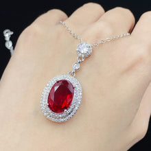 Load image into Gallery viewer, Silver-Plated Zircon Pendant Necklace
