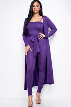 Load image into Gallery viewer, spandex spaghetti strap jumpsuit w/duster sm/m/lg m
