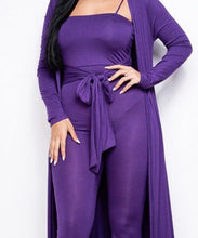 Load image into Gallery viewer, spandex spaghetti strap jumpsuit w/duster sm/m/lg
