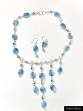 Load image into Gallery viewer, cabriza baby blue necklace set handmade
