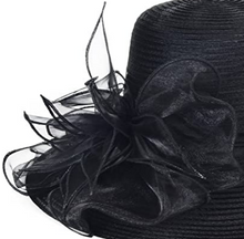 Load image into Gallery viewer, black flowering bow cloche
