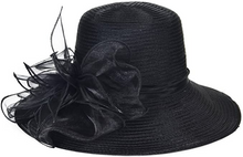 Load image into Gallery viewer, black flowering bow cloche black
