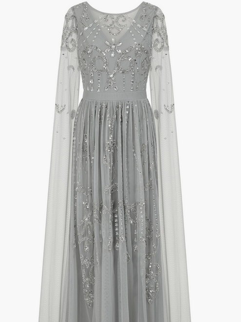 LAST ONES, Amelia Rose Henrietta Bejeweled Silver-Grey Formal Gown Only Sizes 2/4 & 4/6 Remaining! Women's Formals, Event Attire