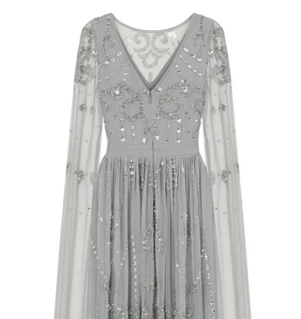 LAST ONES, Amelia Rose Henrietta Bejeweled Silver-Grey Formal Gown Only Sizes 2/4 & 4/6 Remaining! Women's Formals, Event Attire
