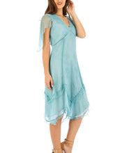 Load image into Gallery viewer, nataya age of love 1920s turquoise day dress sm/m/lg lg
