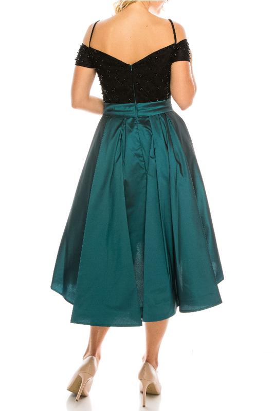pearl & teal taffeta party dress 6/8/10