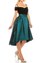 Load image into Gallery viewer, pearl &amp; teal taffeta party dress 6/8/10
