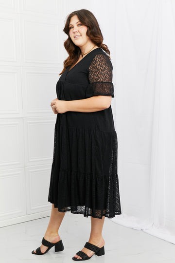 P & Rose Lovely Lace Black Tiered Day Dress USA 🇺🇸 SM/MED/3XL Remaining
