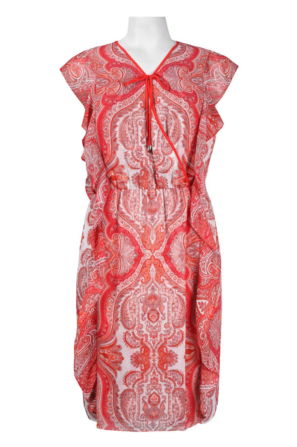 Adrianna Papell Batik Print Chiffon Day Dress Only Size XL(14/16)