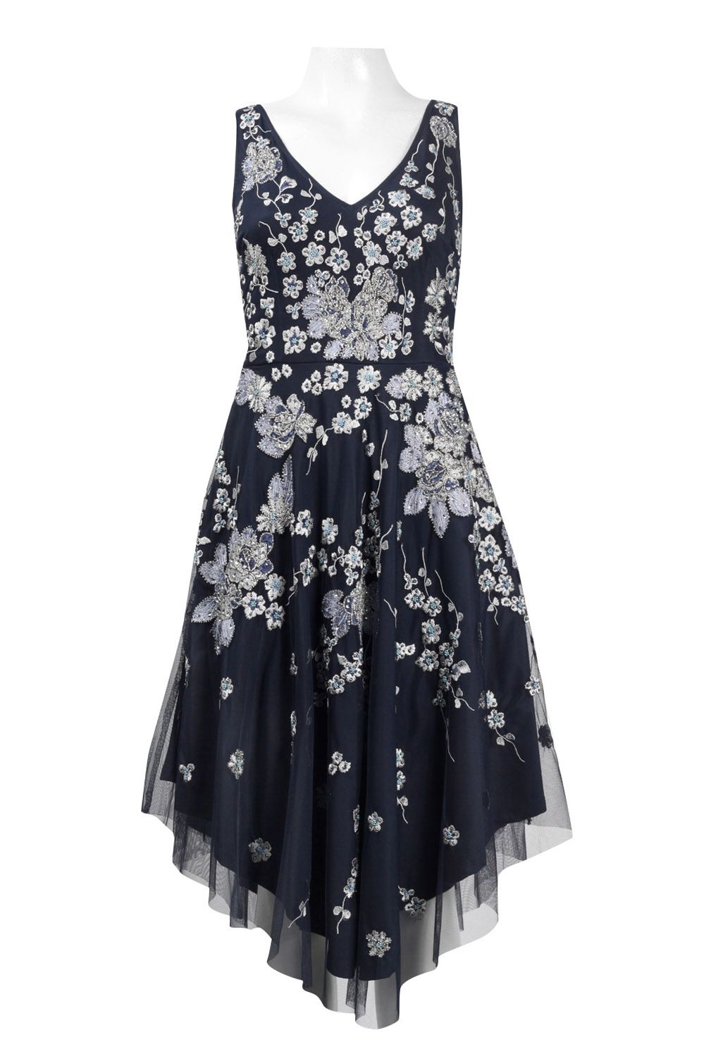 Aidan Mattox Twilight Embroidered Day Dress Petite Sizes, 0/2/4