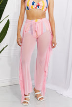 Load image into Gallery viewer, Marina West Mesh Ruffle Cover-Up Pants in Pink
