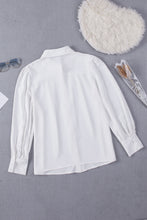 Load image into Gallery viewer, Puff Sleeve Blouse, See Colors! Women&#39;s Office Apparel, White/Black Tops, Shirts
