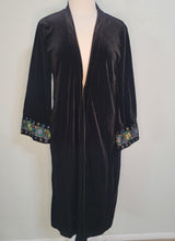 Load image into Gallery viewer, Retro 1920s Style Velvet Embroidered Trench Only MED Remaining
