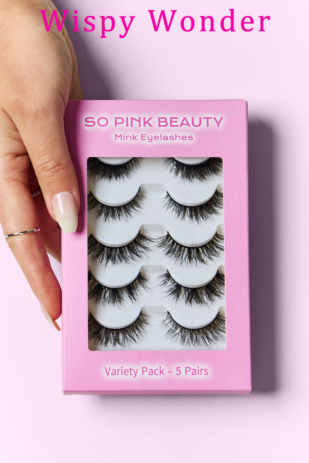 X5 PAIRS, So Pink Beauty, Mink Eyelashes Variety Pack