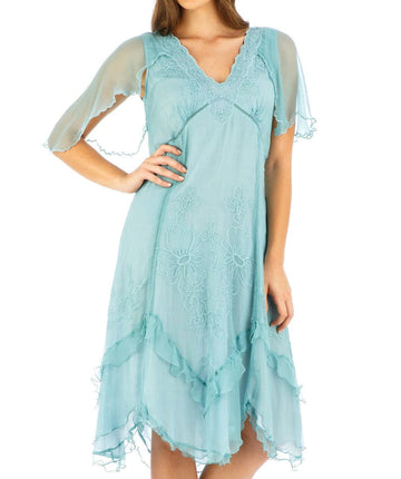 nataya age of love 1920s turquoise day dress sm/m/lg