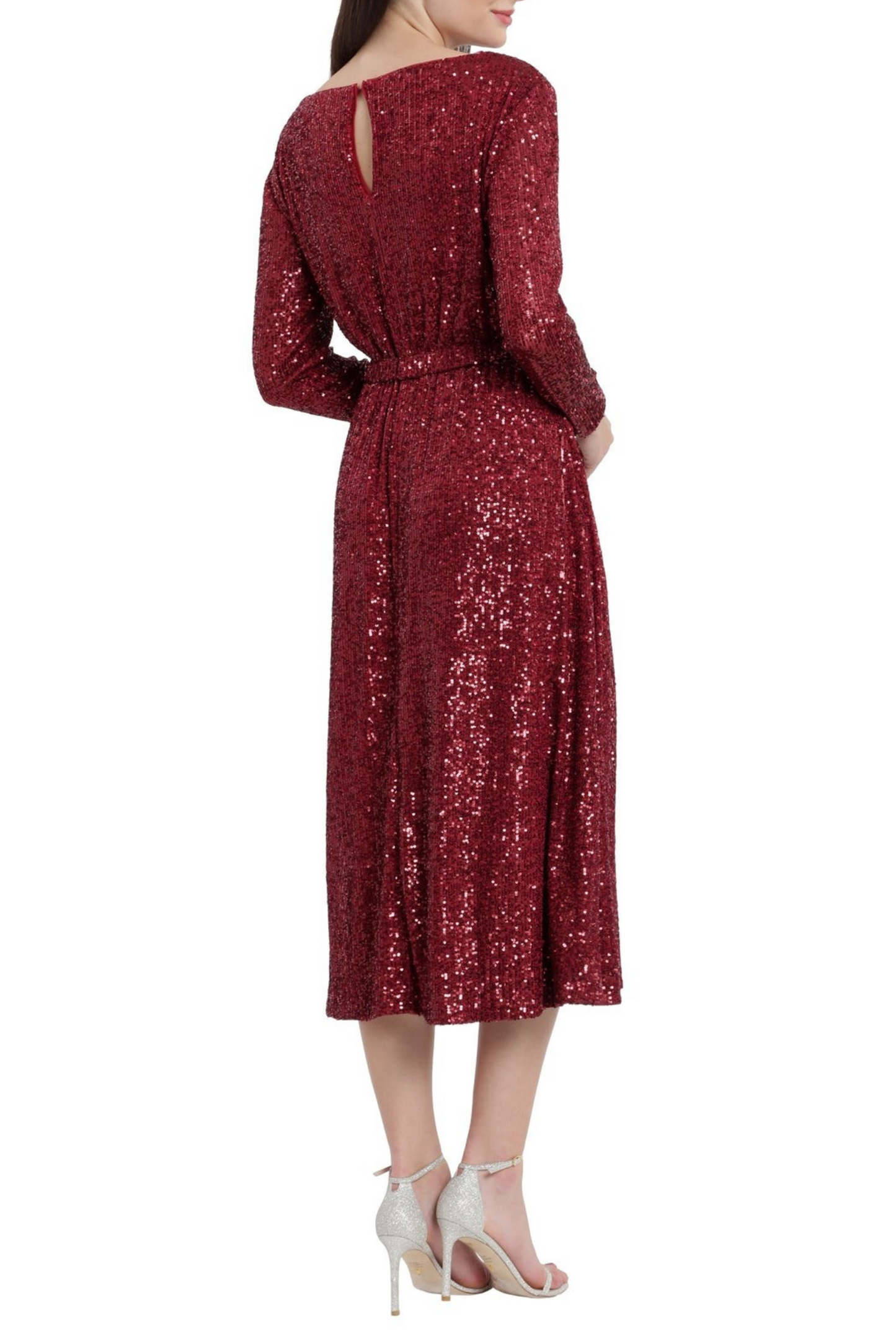 Maggy London Sequin Cherry Red Party Dress, LAST ONE! Only Size 2/XS Petite Remaining Cocktail
