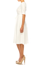 Load image into Gallery viewer, Maison Tara Asymmetrical Day Dress Ivory or Azure Blue
