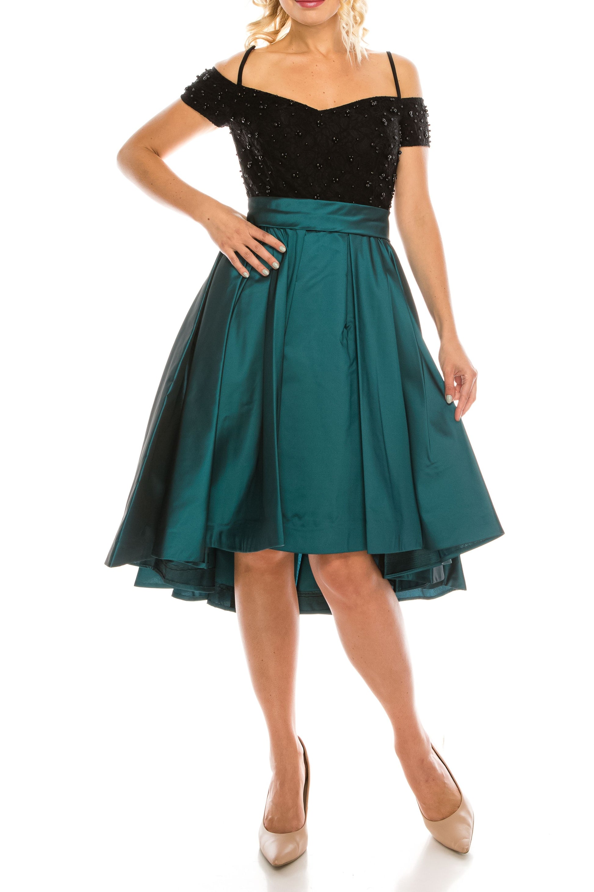 pearl & teal taffeta party dress 6/8/10