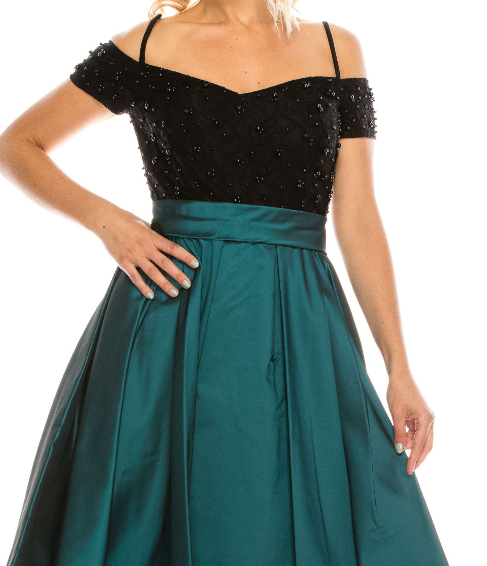 pearl & teal taffeta party dress 6/8/10
