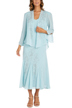 Load image into Gallery viewer, RM Richards Slate Blue 2PC Midi Day Dress  USA 🇺🇸  Formal, Party, Cocktail, Mother of the Bride
