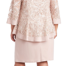 Load image into Gallery viewer, r&amp;m richards 2 piece jacket dress includes necklace plus size
