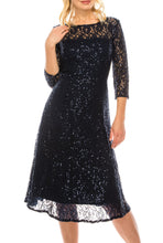 Load image into Gallery viewer, SLNY Navy Sequin Cocktail Dress MED/LG/XL Remaining

