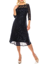 Load image into Gallery viewer, SLNY Navy Sequin Cocktail Dress MED/LG/XL Remaining
