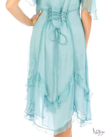 nataya age of love 1920s turquoise day dress sm/m/lg